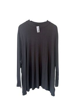 OLD NAVY Mock Neck Tunic Top Womens Plus Size 4X Gray Rib Knit Long Sleeve NWT